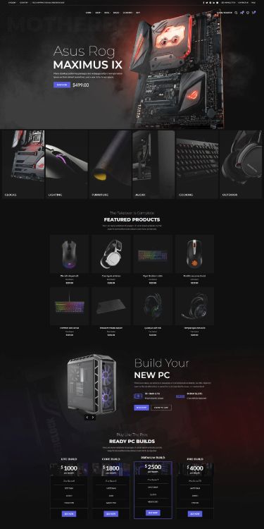 Diseño de plataforma de e-commerce de lujo con interfaz de usuario moderna